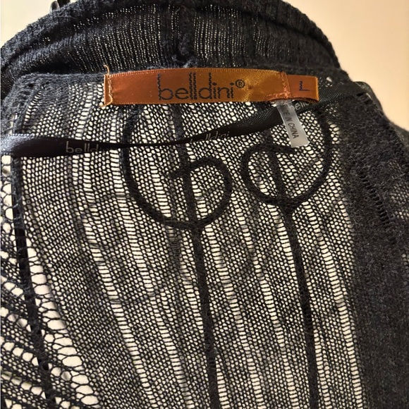 Beldini Charcoal Long Sleeve Open Front sweater - Picture 4 of 5